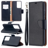 For Samsung Galaxy S21 Case Ultra Case Lychee Texture Folio PU Leather Cover, Wallet, Kickstand & Lanyard, Black | iCoverLover.com.au | Phone Cases