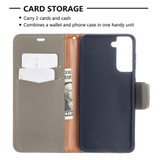 For Samsung Galaxy S21 Ultra/S21 Case, Lychee Texture Folio PU Leather Wallet Cover, Stand & Lanyard, Grey | iCoverLover.com.au | Phone Cases