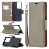 For Samsung Galaxy S21 Case Ultra Case Lychee Texture Folio PU Leather Cover, Wallet, Kickstand & Lanyard, Grey | iCoverLover.com.au | Phone Cases