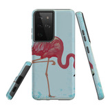 Samsung Galaxy S21 Ultra Case, Tough Protective Back Cover, Vintage Flamingo | iCoverLover.com.au | Phone Cases