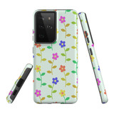 Samsung Galaxy S21 Ultra Case, Tough Protective Back Cover, Colourful Flowers | iCoverLover.com.au | Phone Cases