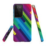 For Samsung Galaxy S23+ Plus Case Tough Protective Cover, Lined Rainbow | Shielding Cases | iCoverLover.com.au