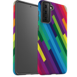 For Samsung Galaxy S23 Ultra, S23+ Plus, S23, S22 Ultra, S22+, S22, S21 Case, Protective Cover, Lined Rainbow | Protective Cases | iCoverLover.com.au
