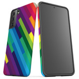 For Samsung Galaxy S23 Ultra, S23+ Plus, S23, S22 Ultra, S22+, S22, S21 Case, Protective Cover, Lined Rainbow | Protective Cases | iCoverLover.com.au