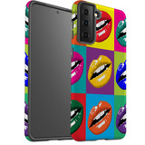 For Samsung Galaxy S23 Ultra, S23+ Plus, S23, S22 Ultra, S22+, S22, S21 Case, Protective Cover, Pop Art Lips | Protective Cases | iCoverLover.com.au
