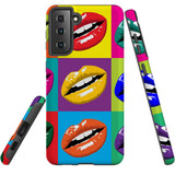 Samsung Galaxy S21 Case, Tough Protective Back Cover, Pop Art Lips | iCoverLover.com.au | Phone Cases