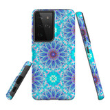 Samsung Galaxy S21 Ultra Case, Tough Protective Back Cover, Psychedelic Blues | iCoverLover.com.au | Phone Cases