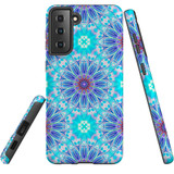 For Samsung Galaxy S22 Case, Protective Back Cover, Psychedelic Blues | Shielding Cases | iCoverLover.com.au