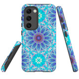 For Samsung Galaxy S23 Ultra Case Tough Protective Cover, Psychedelic Blues | Shielding Cases | iCoverLover.com.au