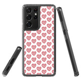 Samsung Galaxy S21 Ultra Protective Case, Clear Acrylic Back Cover, Red Hearts | iCoverLover.com.au | Phone Cases