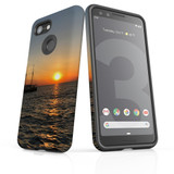 Google Pixel 3 Case Armour Protective Cover Sailing Sunset