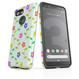 Google Pixel 3 Case Armour Protective Cover Flowers Colourful