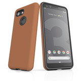 Google Pixel 3 Case Armour Protective Cover Brown