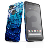 Google Pixel 3 Case Armour Protective Cover Blue Mirror