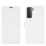 For Samsung Galaxy S21 Case Lychee Folio Protective PU Leather Wallet Cover, White | iCoverLover.com.au | Phone Cases
