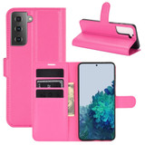 For Samsung Galaxy S21+ Plus Case Lychee Folio Protective PU Leather Wallet Cover, Rose Red | iCoverLover.com.au | Phone Cases