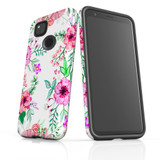 For Google Pixel 4a Case Armour Protective Cover Floral Garden