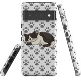 For Google Pixel 6 Pro Case Tough Protective Cover Tuxedo Cat