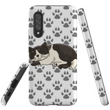 For Samsung Galaxy A90 5G Case Tough Protective Cover Tuxedo Cat