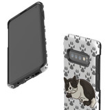 For Samsung Galaxy S10 Case Tough Protective Cover Tuxedo Cat