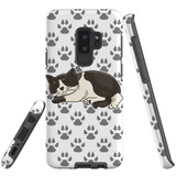 For Samsung Galaxy S9+ Plus Case Tough Protective Cover Tuxedo Cat