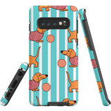 For Samsung Galaxy S10 Case Tough Protective Cover Dachshund Cute