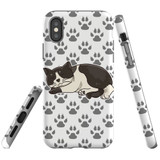 For iPhone XS & X Case Tough Protective Cover Tuxedo Cat