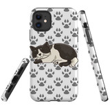 For iPhone 11 Case Tough Protective Cover Tuxedo Cat