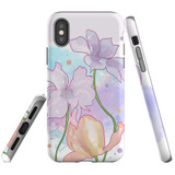 For iPhone XS Max Case Tough Protective Cover Watercolor Floral