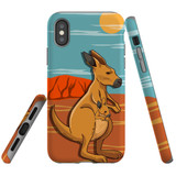 For iPhone XS Max Case Tough Protective Cover Lovely Kangaroos