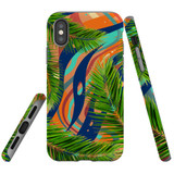 For iPhone XS & X Case Tough Protective Cover Leaves