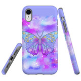 For iPhone XR Case Tough Protective Cover Butterfly Enchanted