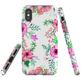 For iPhone XS Max Case Tough Protective Cover Floral Garden