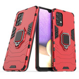 For Samsung Galaxy A32 4G Plastic Shockproof Protective Case, Magnetic Ring Holder, Red | iCoverLover.com.au | Samsung Galaxy A Cases