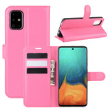 For Galaxy A71 4G Lychee Folio Protective Case, Kickstand, Wallet, Rose red | iCoverLover.com.au | Samsung Galaxy A Cases