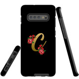 For Samsung Galaxy S10+ Plus Case, Tough Protective Back Cover, Embellished Letter C | Protective Cases | iCoverLover.com.au