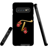For Samsung Galaxy S10 Case, Tough Protective Back Cover, Embellished Letter T | Protective Cases | iCoverLover.com.au