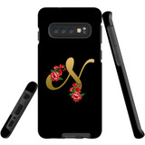 For Samsung Galaxy S10 Case, Tough Protective Back Cover, Embellished Letter N | Protective Cases | iCoverLover.com.au