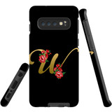 For Samsung Galaxy S10 Case, Tough Protective Back Cover, Embellished Letter W | Protective Cases | iCoverLover.com.au