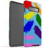 For Samsung Galaxy S10+ Plus Case, Tough Protective Back Cover, Rainbow Brushes | Protective Cases | iCoverLover.com.au