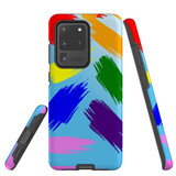 For Samsung Galaxy S20 Ultra Case, Tough Protective Back Cover, Rainbow Brushes | Protective Cases | iCoverLover.com.au