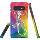 For Samsung Galaxy S10 Case, Tough Protective Back Cover, Rainbow Lizard | Protective Cases | iCoverLover.com.au