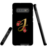 For Samsung Galaxy S10+ Plus Case, Tough Protective Back Cover, Embellished Letter J | Protective Cases | iCoverLover.com.au