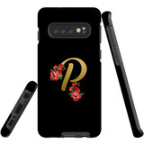 For Samsung Galaxy S10 Case, Tough Protective Back Cover, Embellished Letter P | Protective Cases | iCoverLover.com.au