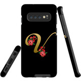 For Samsung Galaxy S10 Case, Tough Protective Back Cover, Embellished Letter V | Protective Cases | iCoverLover.com.au
