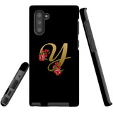 For Samsung Galaxy Note 10 Case, Tough Protective Back Cover, Embellished Letter Y | Protective Cases | iCoverLover.com.au