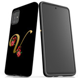 For Samsung Galaxy A51 5G/4G, A71 5G/4G, A90 5G Case, Tough Protective Back Cover, Embellished Letter V | Protective Cases | iCoverLover.com.au