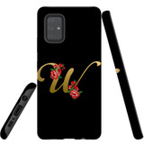 For Samsung Galaxy A71 4G Case, Tough Protective Back Cover, Embellished Letter W | Protective Cases | iCoverLover.com.au