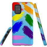 For Samsung Galaxy A71 4G Case, Tough Protective Back Cover, Rainbow Brushes | Protective Cases | iCoverLover.com.au