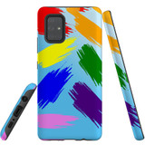 For Samsung Galaxy A71 5G Case, Tough Protective Back Cover, Rainbow Brushes | Protective Cases | iCoverLover.com.au